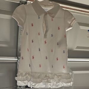 Ralph Lauren Kids Polo - White with Multicolor Embroidery